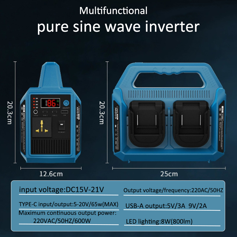 Outdoor Power Adapter Usb - Инвертор с литиевой батареей 600 Вт,