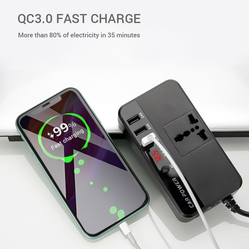 Outdoor Power Adapter Usb - Портативный автомобильный инвертор 200 Вт, быстрое